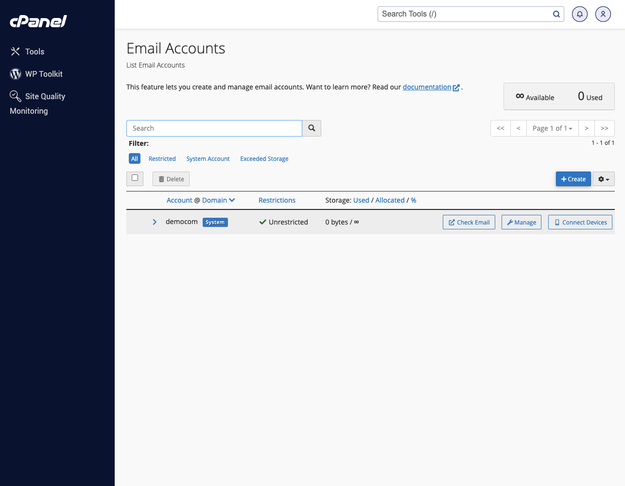 Hosting WordPress y Web - Crea cuentas de correo facilmente